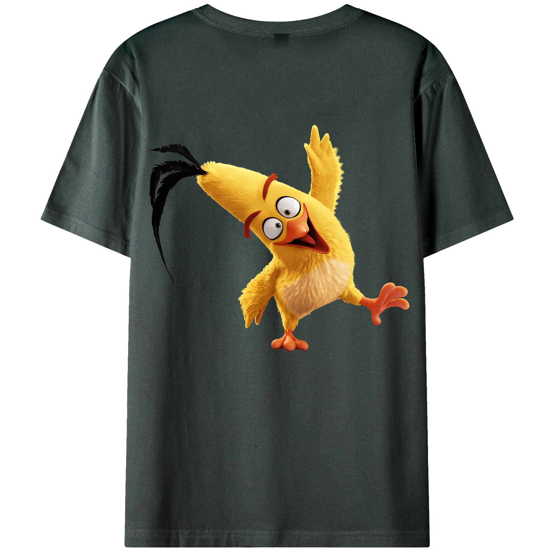 （画像用） Angry Birds アングリーバード 綿100％ メンズ半袖Tシャツ（バックプリント） 通気性